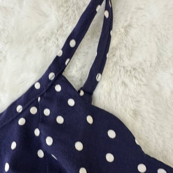 41 Hawthorn Beatriz Scallop Detail Dress Navy Polka Dot L NWT - Picture 13 of 16